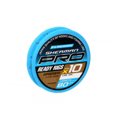 Готовые поводки FLAGMAN Sherman Pro Bream Ready Rigs 0,105mm, #14,80cm Готовые поводки FLAGMAN Sherman Pro Bream Ready Rigs 0,105mm, #14,80cm