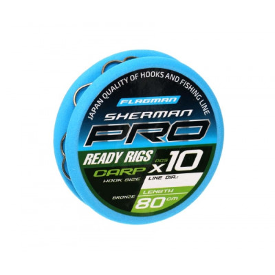 Готовые поводки FLAGMAN Sherman Pro Carp Ready Rigs 0,128mm, #14,80cm Готовые поводки FLAGMAN Sherman Pro Carp Ready Rigs 0,128mm, #14,80cm