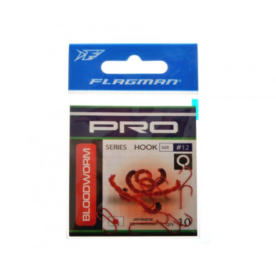 Крючки FLAGMAN Bloodworm Pro # 12 10шт Крючки FLAGMAN Bloodworm Pro # 12 10шт