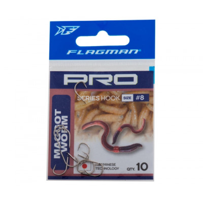 Крючки FLAGMAN Maggot Worm Pro #14 10шт Крючки FLAGMAN Maggot Worm Pro #14 10шт