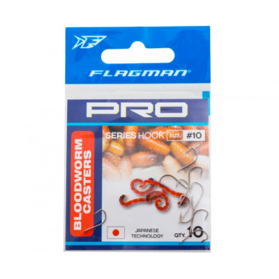 Крючки FLAGMAN Bloodworm Caster Pro #12 10шт Крючки FLAGMAN Bloodworm Caster Pro #12 10шт