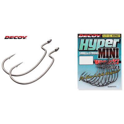 Крючки офсетные Decoy Worm 27 HYPER MINI №6 (9шт в уп) Крючки офсетные Decoy Worm 27 HYPER MINI №6 (9шт в уп)