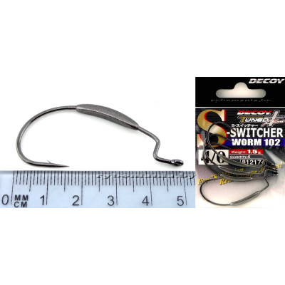Крючки офсетные Decoy Worm 102 S-Switcher №4/0 (4шт в уп) Крючки офсетные Decoy Worm 102 S-Switcher №4/0 (4шт в уп)