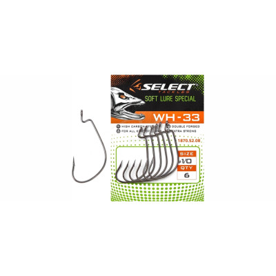 Крючки офсетные Select WH-33 #1 (6 шт/уп Крючки офсетные Select WH-33 #1 (6 шт/уп