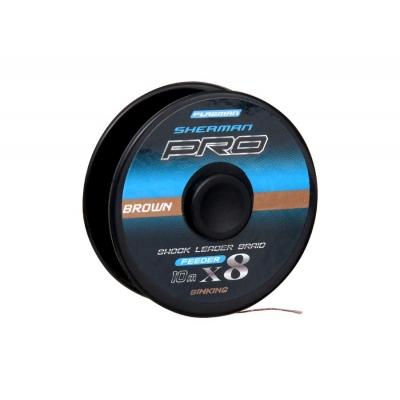 Шнур Sherman Pro X8 Shock Leader Braid Sinking Brown 0,14mm 9kg 10m Шнур Sherman Pro X8 Shock Leader Braid Sinking Brown 0,14mm 9kg 10m